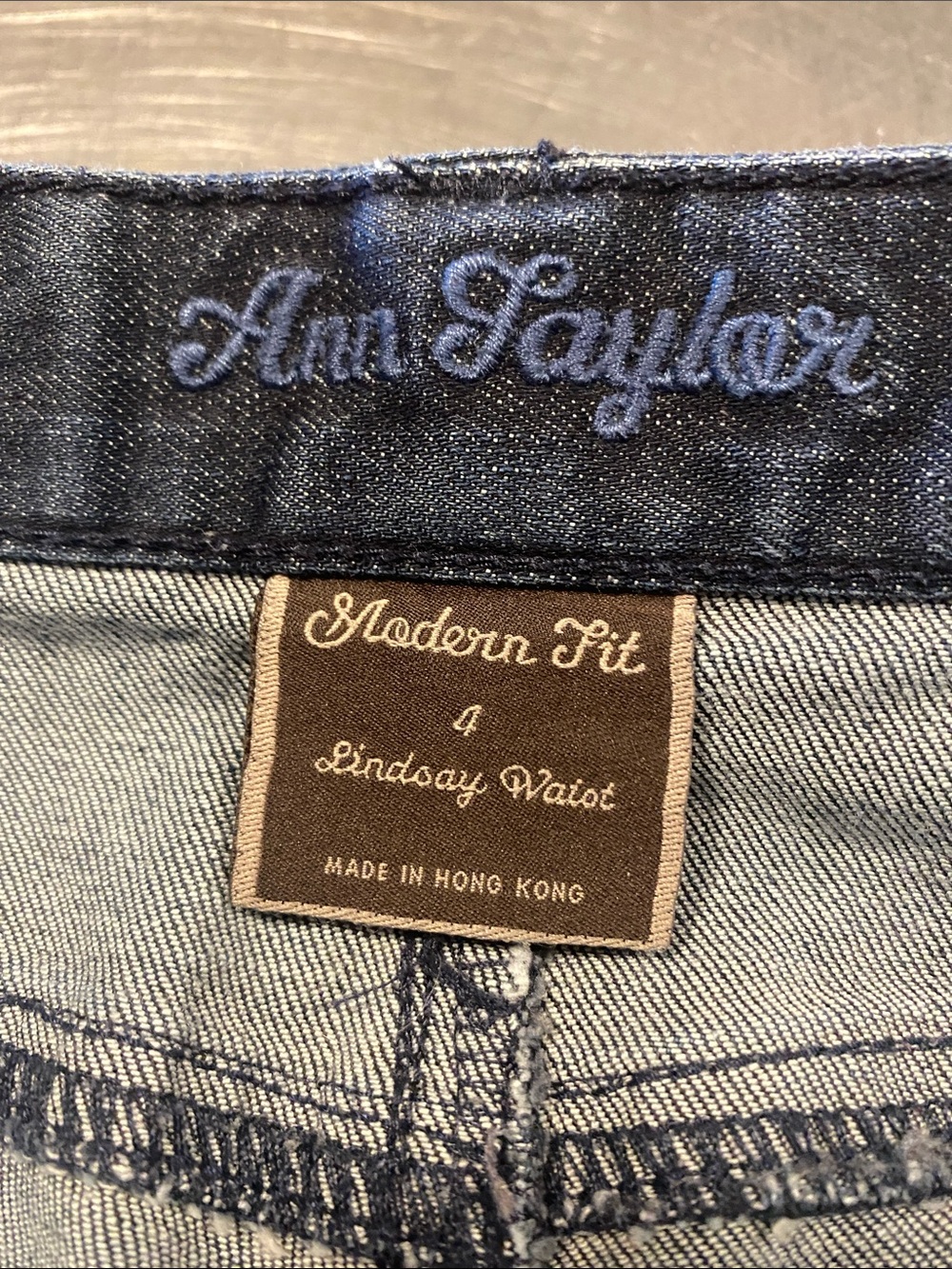 Ann Taylor Dark Indigo Straight-Leg Jeans